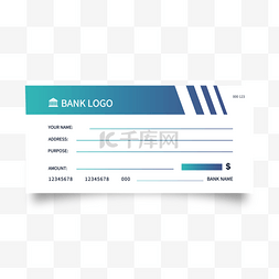 蓝白色背景图图片_白色简洁大气模拟银行支票