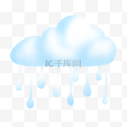 卡通雨水图片_天气水彩可爱云朵