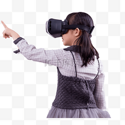 VR虚拟体验小女孩眼镜科技、