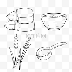 化妆品装饰图图片_线稿素描谷物