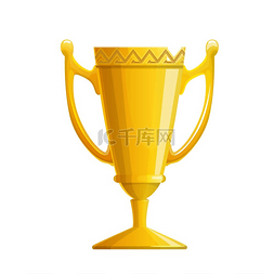 金杯矢量图标带有单独的获胜者或
