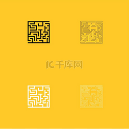 找到党组织图片_迷宫迷宫难题黑白套装图标迷宫迷