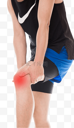 下蹲膝盖痛图片_损伤关节疼痛男性膝盖
