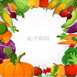 新鲜蔬菜胡萝卜图片_蔬菜装饰框架蔬菜装饰框架南瓜辣