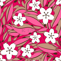 樱花无缝图片_与樱花或樱花的无缝模式。