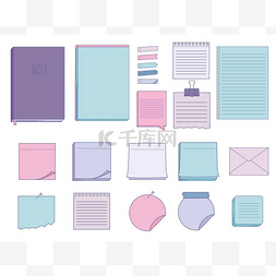 白色文件图片_收集的文件为备忘录,贴纸,笔记本