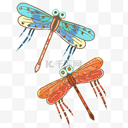 蜻蜓可爱图片_多彩的蜻蜓风筝