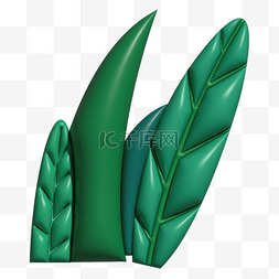 绿色树叶立体图片_绿色膨胀风树叶