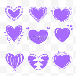 紫色爱心卡通图片_情人节紫色爱心套图卡通紫色