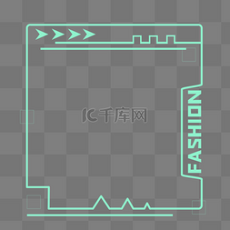 潮流边框简约图片_荧光绿色简约极简潮流线条边框