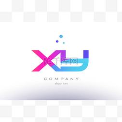 x y 创意粉色蓝色现代字母表字母