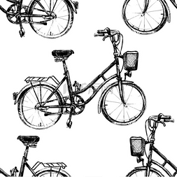 运动无缝图片_自行车手绘制无缝模式