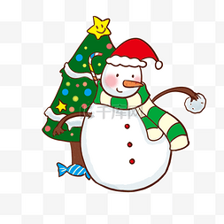 滑稽的雪人图片_彩色卡通可爱圣诞节雪人