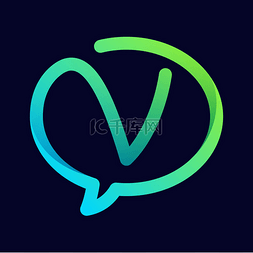 v气球图片_V letter with speech bubble
