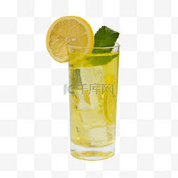 饮品柠檬水图片_柠檬水玻璃杯凉爽柠檬