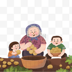 土豆图片_五一劳动节劳动之帮奶奶收土豆