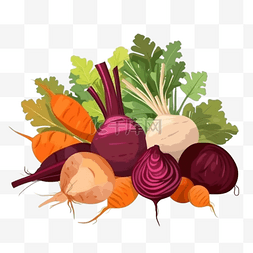 蔬菜组合卡通图片_卡通手绘餐饮蔬菜组合