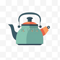 茶壶卡通手绘插画图片_卡通手绘茶具茶壶