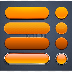 详细按钮图片_橙色高详细的现代 web 按钮.