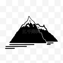 雪山山峰剪影logo扁平