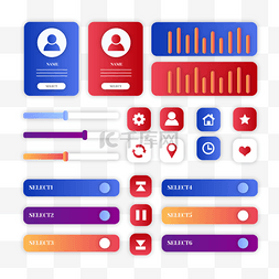 ui手机交互图标图片_用户界面彩色手机图标用户体验界