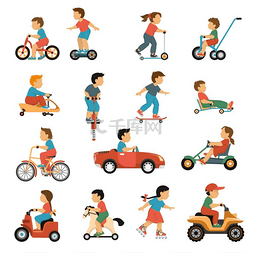 游戏插图图片_儿童交通图标集儿童交通图标设置