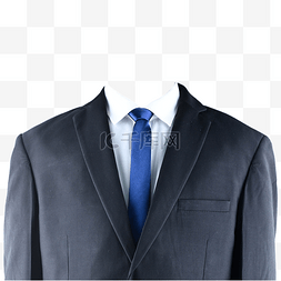 男士白衬衫黑西装图片_摄影图蓝领带黑西装白衬衫