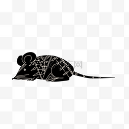 老鼠图片_抽象风格老鼠剪影花纹