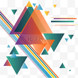 多层几何图片_抽象渐变几何多层三角图案