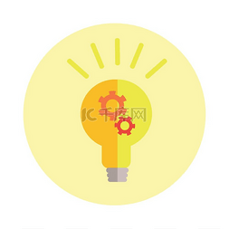 灯创意图标图片_灯泡形状的创意。