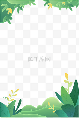 绿色背景图片_春天春季花草绿植边框