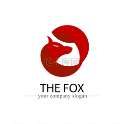 公司口号图片_狐狸标志设计矢量图标。