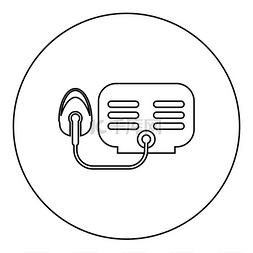 雾化器带有圆形圆形黑色矢量插图