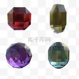 绿水晶宝石图片_红黄紫绿四色水晶