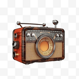 卡通老式收音机图片_卡通家用电器老式收音机