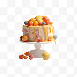 梦幻图片_多种水果奶油生日蛋糕