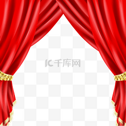 白色条纹布图片_红色舞台幕布质感样式