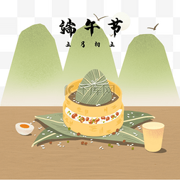 龙舟备战图片_端午节的红豆美味粽子