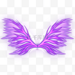 翅膀光效图片_紫色彩光翅膀光效