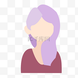 紫色头发漂亮女士卡通人物图标
