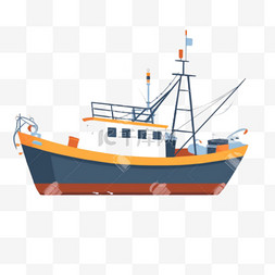 渔船渔翁图片_卡通手绘渔船船只