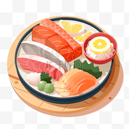 日本料理手绘插画图片_卡通手绘美食日本料理