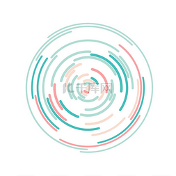 科技数字圆圈图片_由彩色圆圈制成的极简主义风格的
