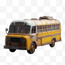 巴士图片_玩具车辆模型3D黄色巴士