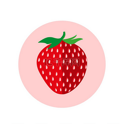草莓水果图标白色背景上草莓果健