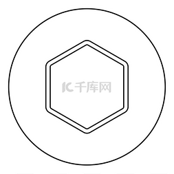 六个六边形图片_六边形元素图标圆形轮廓黑色矢量