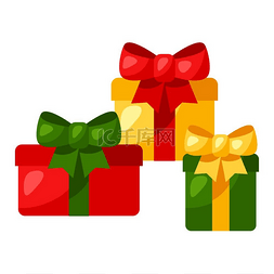 礼物礼物盒丝带图片_有弓的礼物盒的例证。