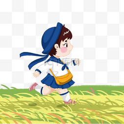 草地上奔跑图片_蓝姑娘草地上奔跑