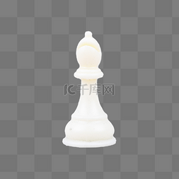 一个白色棋子简洁国际象棋