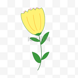 卡通含苞待放的花图片_春天花朵含苞待放的黄色小花